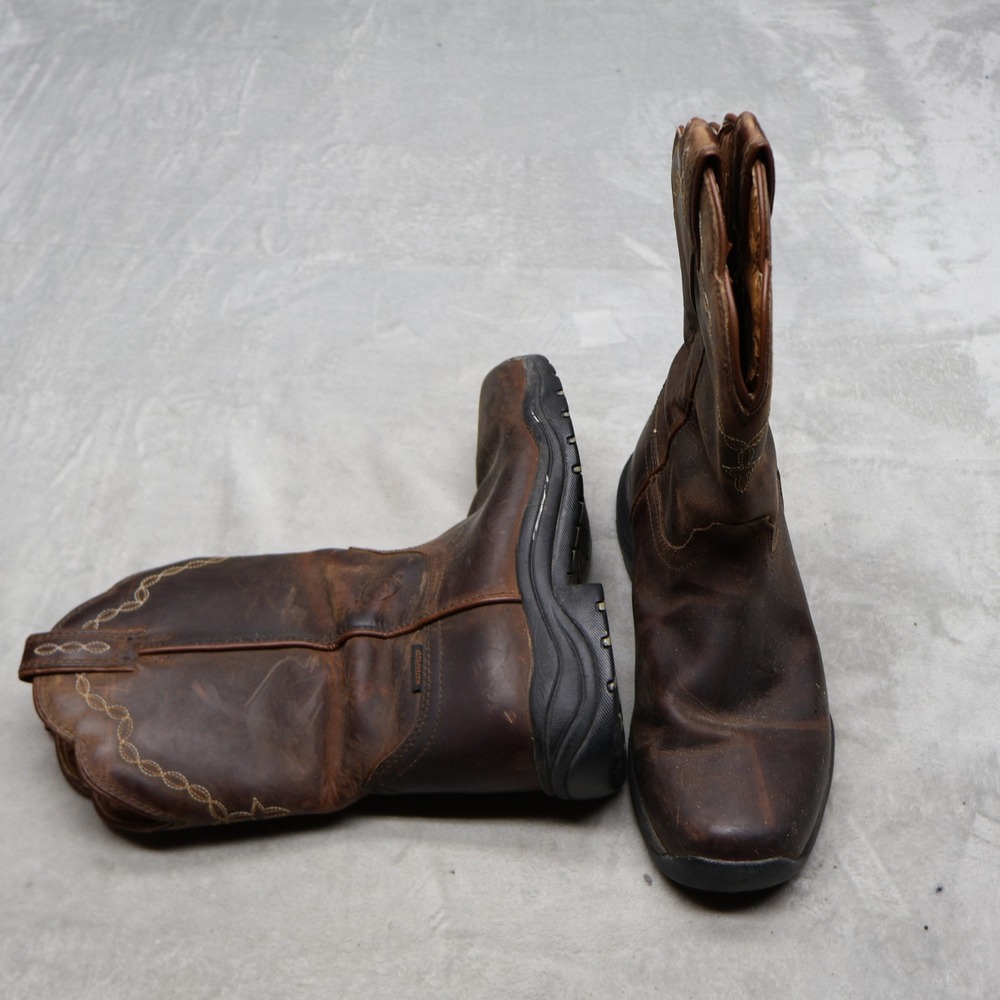 Ariat Womens 8B Work Boots  Brown Leather Western Pull On Waterproof Farm 70576